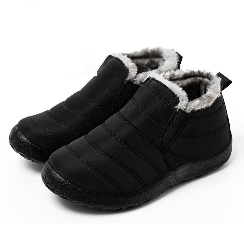 Fashion Smile Winter Warm Thickened Cotton Shoes Women Soft Cold-proof Velvet Cotton Shoes Comfortable Waterproof Soles Cotton Shoes Men