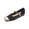 Weiwei Girl 880-2 French Small Fragrant Temperament Single Shoes Women's Square Head Low Heel with Skirt Gentle Mary Jane Shoes
