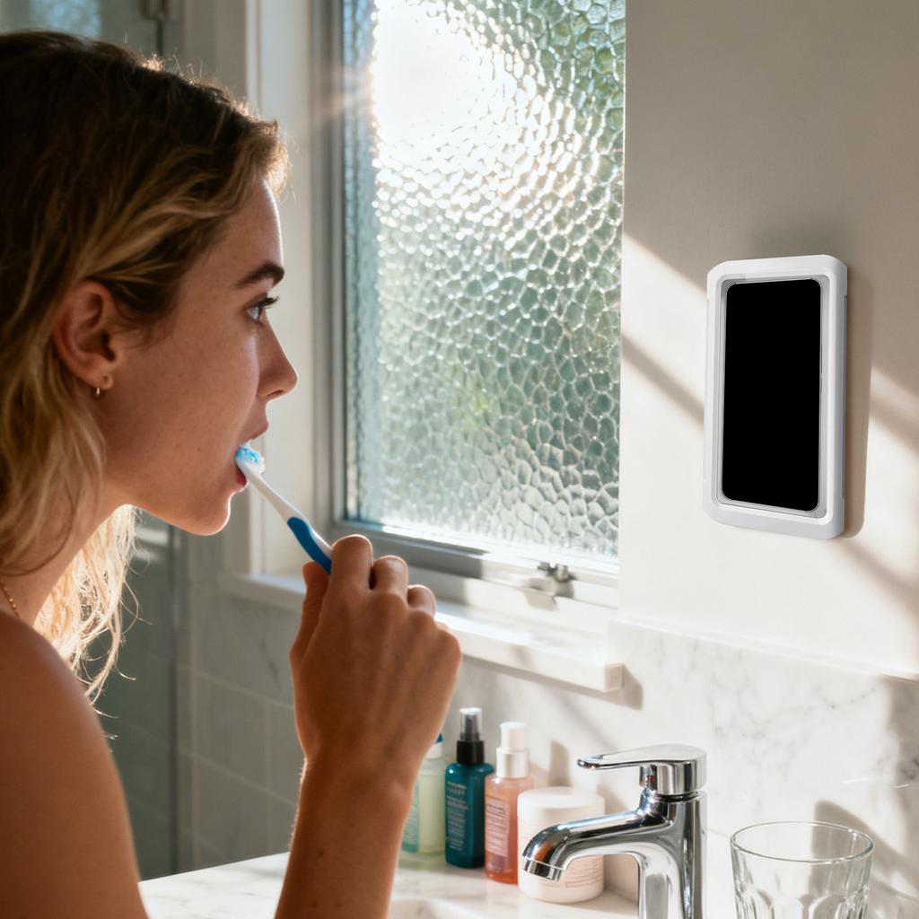 Uchwyt na telefon pod prysznic obrotowy o 360° montowany na ścianie Idealny do łazienek, luster przy wannie i kuchni Prezent odpowiedni dla kobiet i mężczyzn
