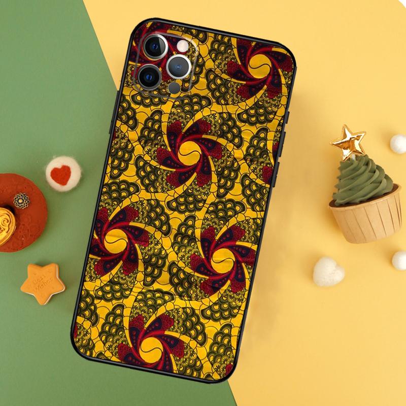 African Style Fabric Print Phone Case For iPhone 17 16 16E 15 14 12 11 13 Pro Max 12 13 Mini 17Air Shockproof Cover