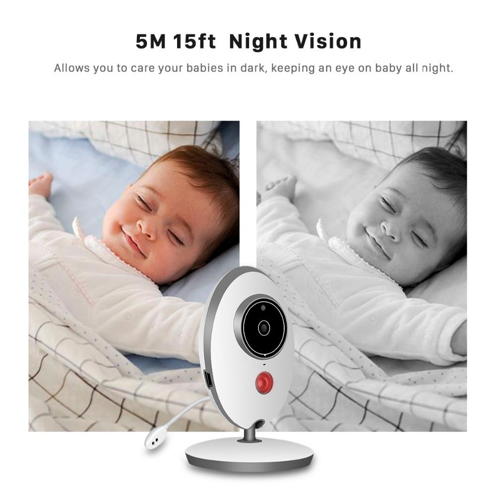 VB605 EU Plug Baby Monitor 2.4G Wireless 2 Way Audio Bebe Cam Night Vision Surveillance Security Camera Babysitter 2.4 Inch LCD VideoAA