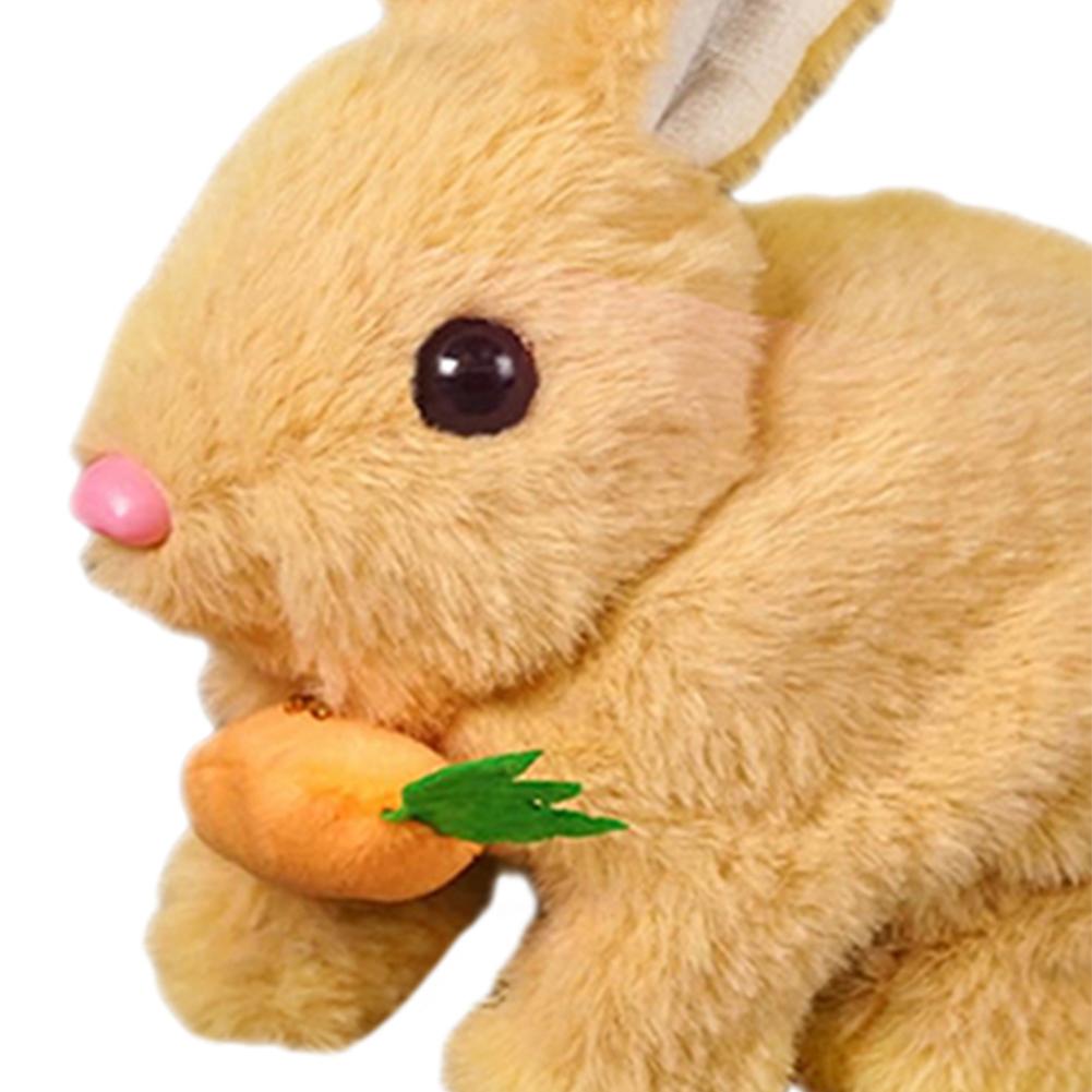 Simulation Electric Rabbit Pet Toy with Sound Walking Wiggle Ears Stuffed Rabbit Toys Interactive Plushies Birthday Gift for Kid