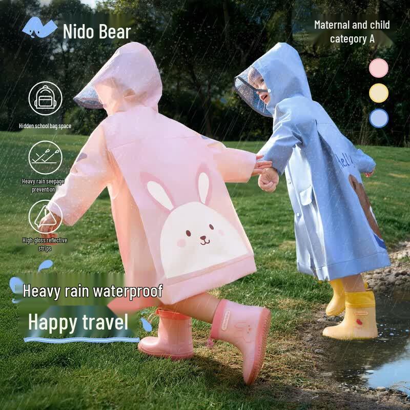 Nido Bear Kids  Waterproof Raincoat and Poncho M