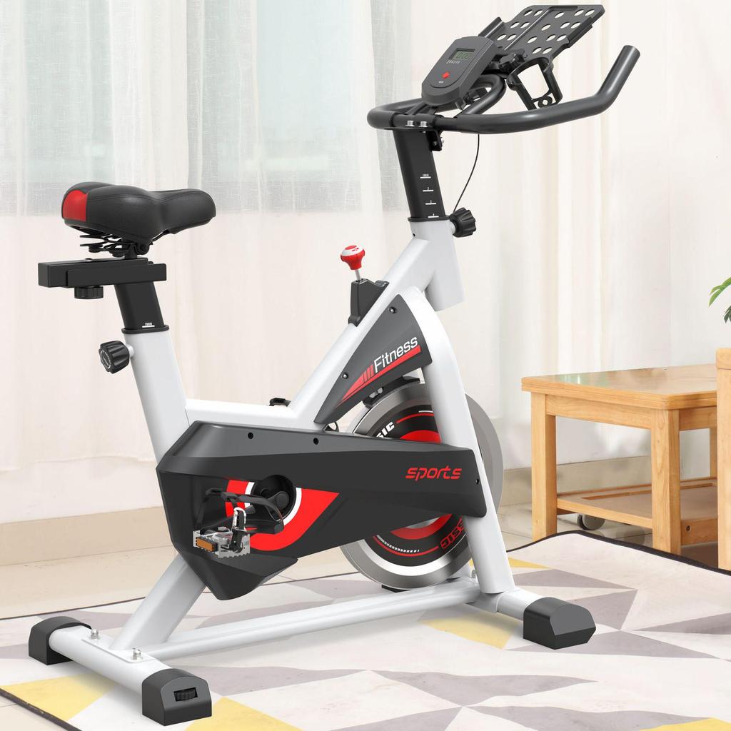 JuJiu Silent Magnetic Exercise Bike with Aluminum Pedals, High Capacity for Home Fitness