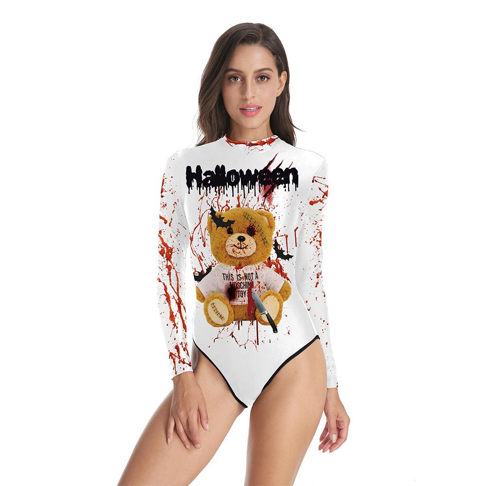 

Модный женский новый купальник-жилет на Хэллоуин женский купальник с цифровой печатью скелета женский L/XL