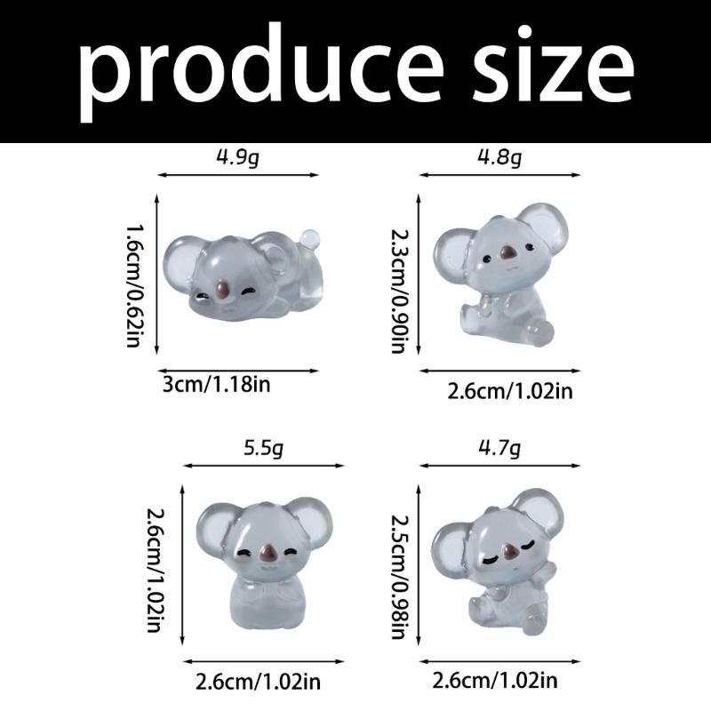 Glows In The Darks Koala Figurines Garden Koala Statue Landscape Decors Animal Figurines Sculpture Table Centrepieces