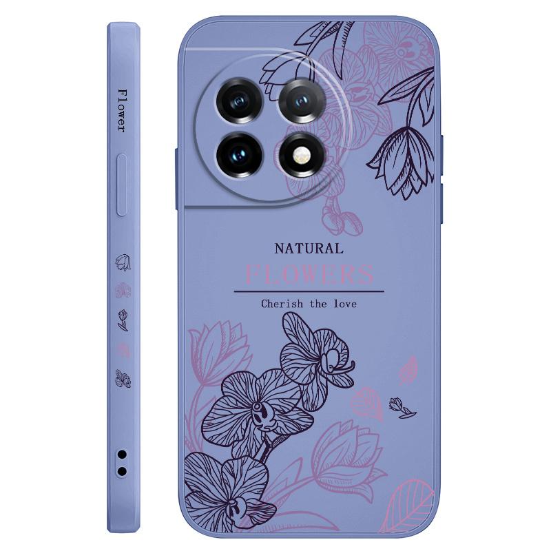 Flower Language Phone Case For Oneplus 13 13R 12 12R 11 11R 10 10R 10T 9R 9RT 9 8T 8 7 7T Pro 5G Liquid Silicone Cover