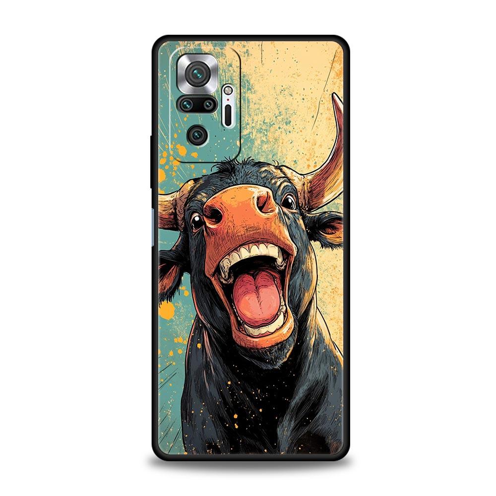 Bull Animal Phone Case For Xiaomi Redmi Note 14 13 12 Pro Plus 5G 9S 9 10 11 4G 14C 13C 12C 10C 9C 9A Soft Cover