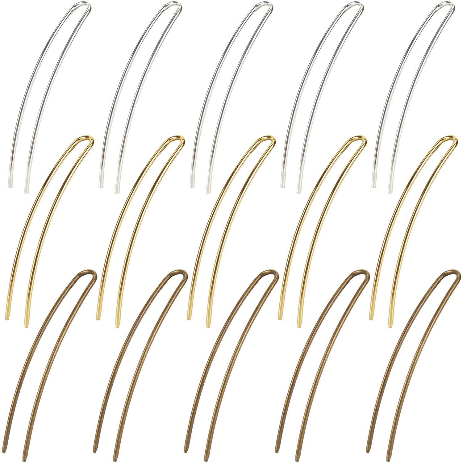 

5pcs/Lot Vintage Antique Bronze Hair Jewelry U Shaped Hairpins Barrettes Retro Long Arch Pin Hair Wear Accessories Decoration
