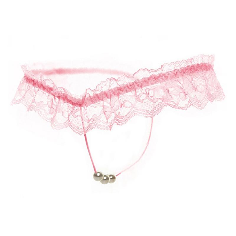 Embroidery Low Waist Intimates Underpants Sexy Women Panties Pearls Lace G String Underwear Panties Ladies
