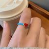 Red Love Drip Glaze Ring for Women's High Sense Does Not Fade Ring Stainless Steel Vacuum Plating Jewelry