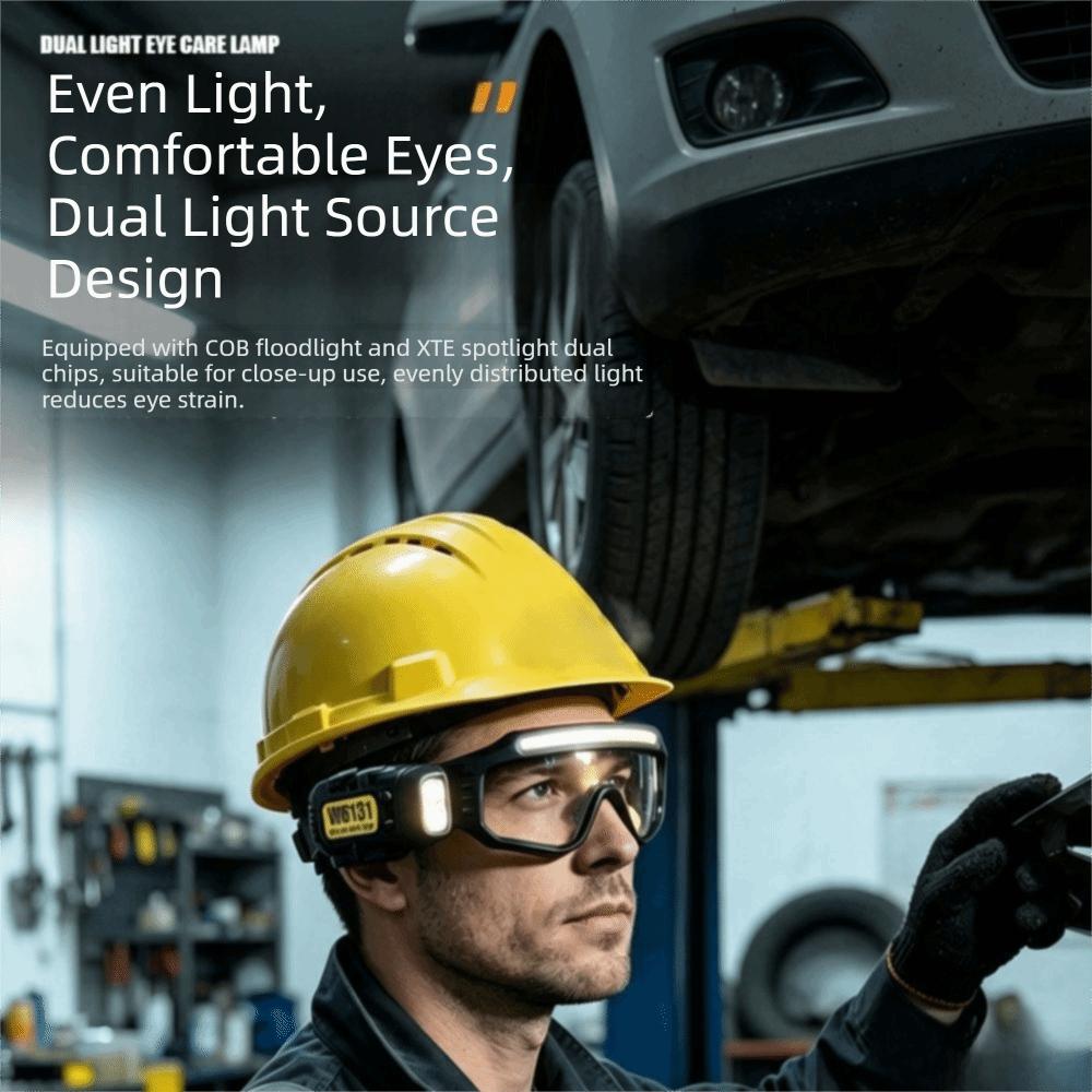 Waterproof Headlight Glasses Adjustable Goggle Light Hands-Free Headlamp Glasses Biking