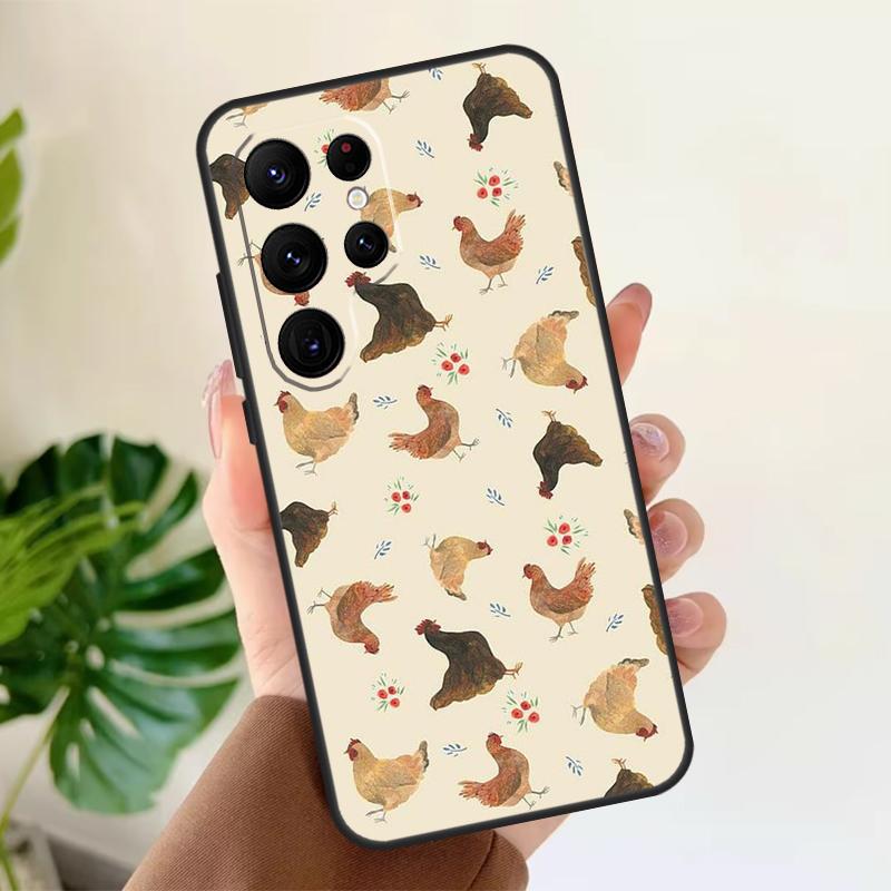 

Chicken Pattern Soft Case For Samsung Galaxy S25 S24 S23 S22 S21 Ultra S9 S10 Plus S23 FE S24 FE Phone Cover Galaxy S23
