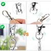 ZBYMOTW Keychain Double Ring Swivel Flat Handmade Accessory Craft Silver Parts, Hardware, 6-Piece Set, Keychain, Hook, One-Touch Detachable, Keyring,