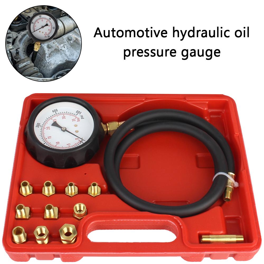 12Pcs Multi-function Oil Pressure Gauge Automotive Hydraulic Oil Pressure Gauge TU-11A Diagnostic Service Set Tools Transmission Pressure Gauge