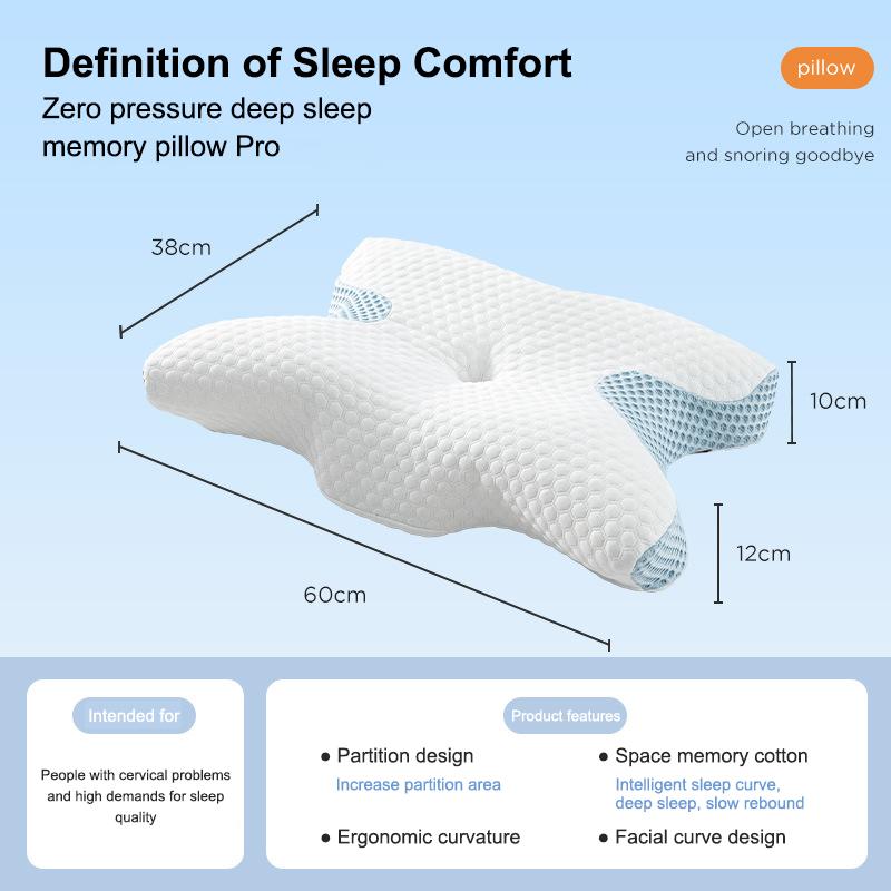 Cervical Memory Foam Pillow Neck Shoulder Support Orthopedic Ergonomic Contour Bed Pillow Side Back Stomach Sleeper
