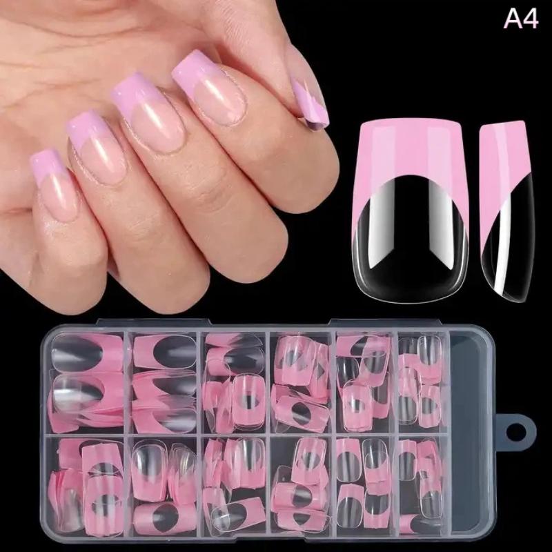 

120Pcs French Press On Nails Full Cover Almond False Nail Tips Removable Armor Mixed Size Diy Accessories Nail Salon A4