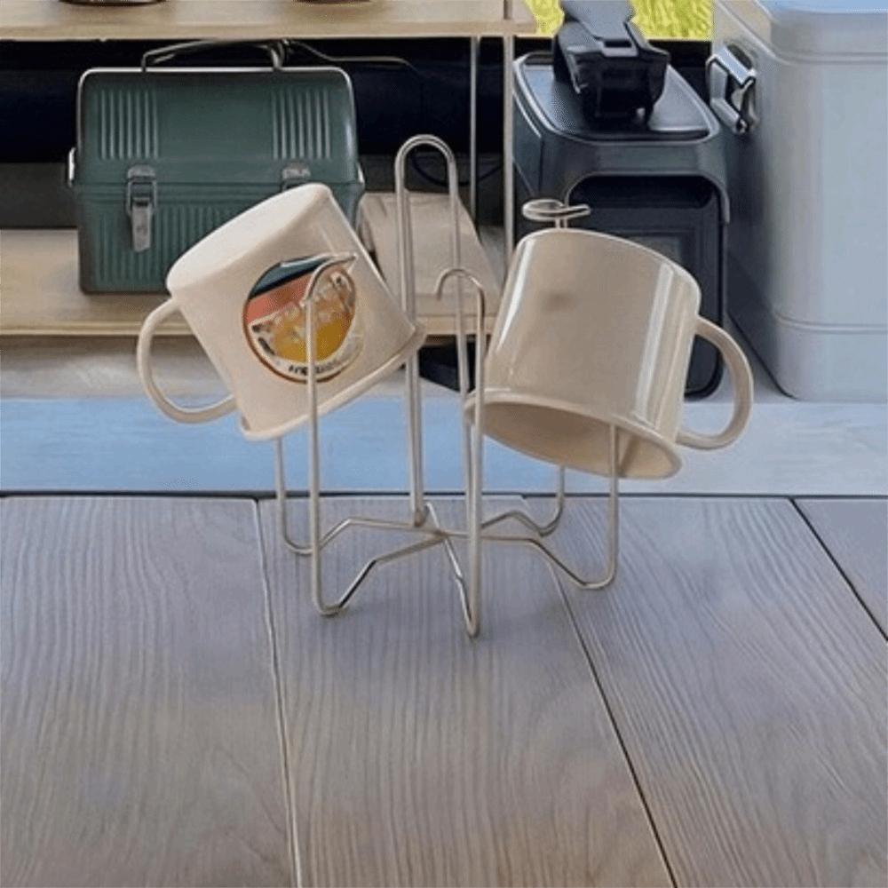 Non Slip Cup Drain Rack Stainless Steel Cup Organizer Drainer Organizer Drinking Accessory