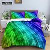 Geometric Duvet Cover Set Queen Size Abstract Art Rainbow Glass Bedding Set Colorful Polyester Quilt Cover Pillowcase for Kids