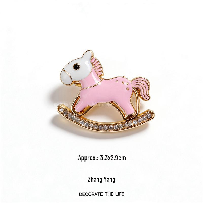 Exquisite Year of the Horse Zodiac Brooch: High-Grade, Cute Little Horse Pin for Women's Suits and Shirts