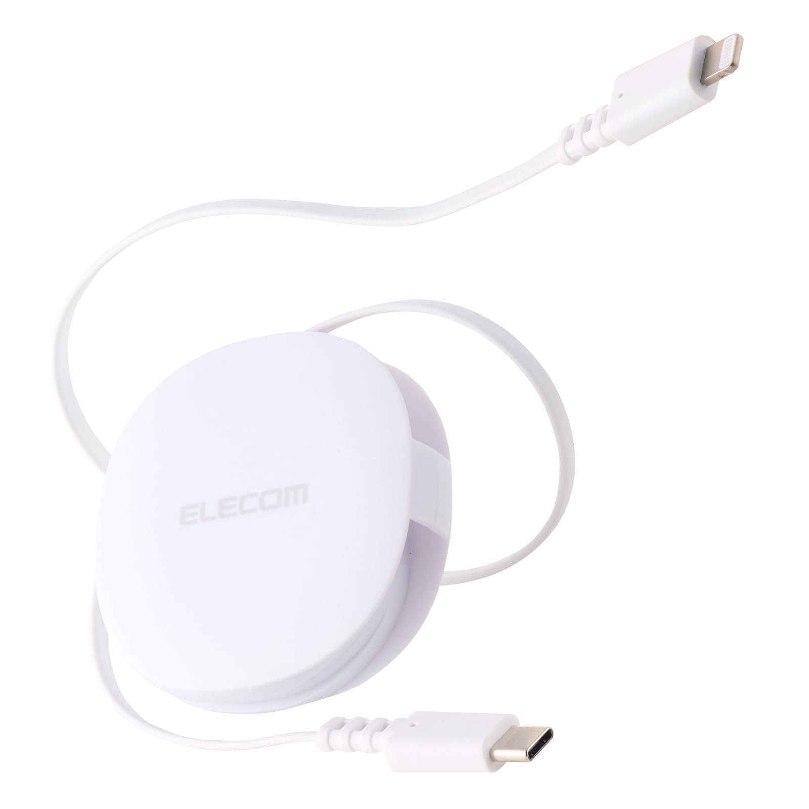 

Elecom Кабель USB — Lightning USB Power Delivery 60 Вт Type-C, выдвижной, 90 см, совместимый, выход, белый, MPA-CLRL09WH белый