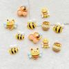 20Pcs Cute Mini cartoon bee and honey jar Nail Art Resin Designer Charms DIY Craft For Nail 3D Decorations Jewelry
