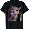 Cigarette Kitten Funny Smoking Cat Meme Stupid Brainrot T-Shirt(7)