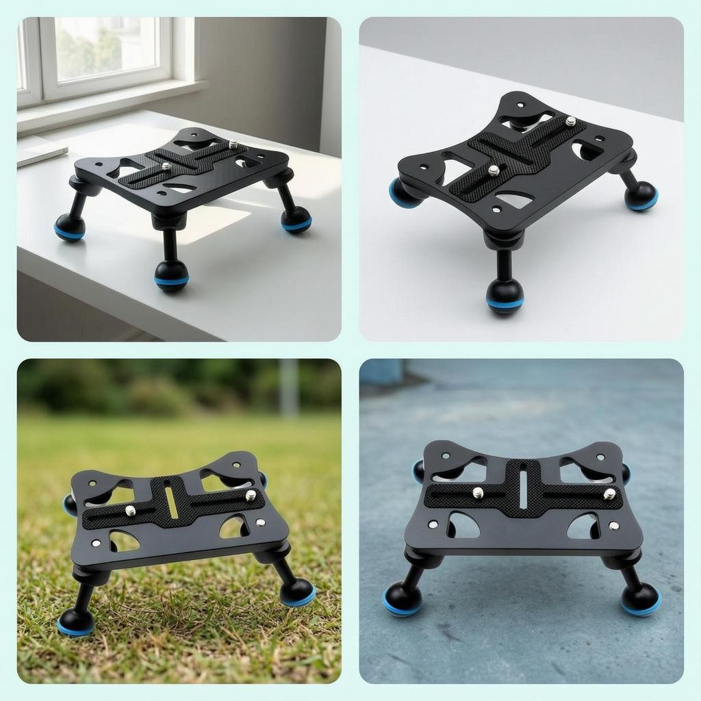 Chassis with 1/4 Mount Stable Four-Leg Stand Mounting Base for Photographers,