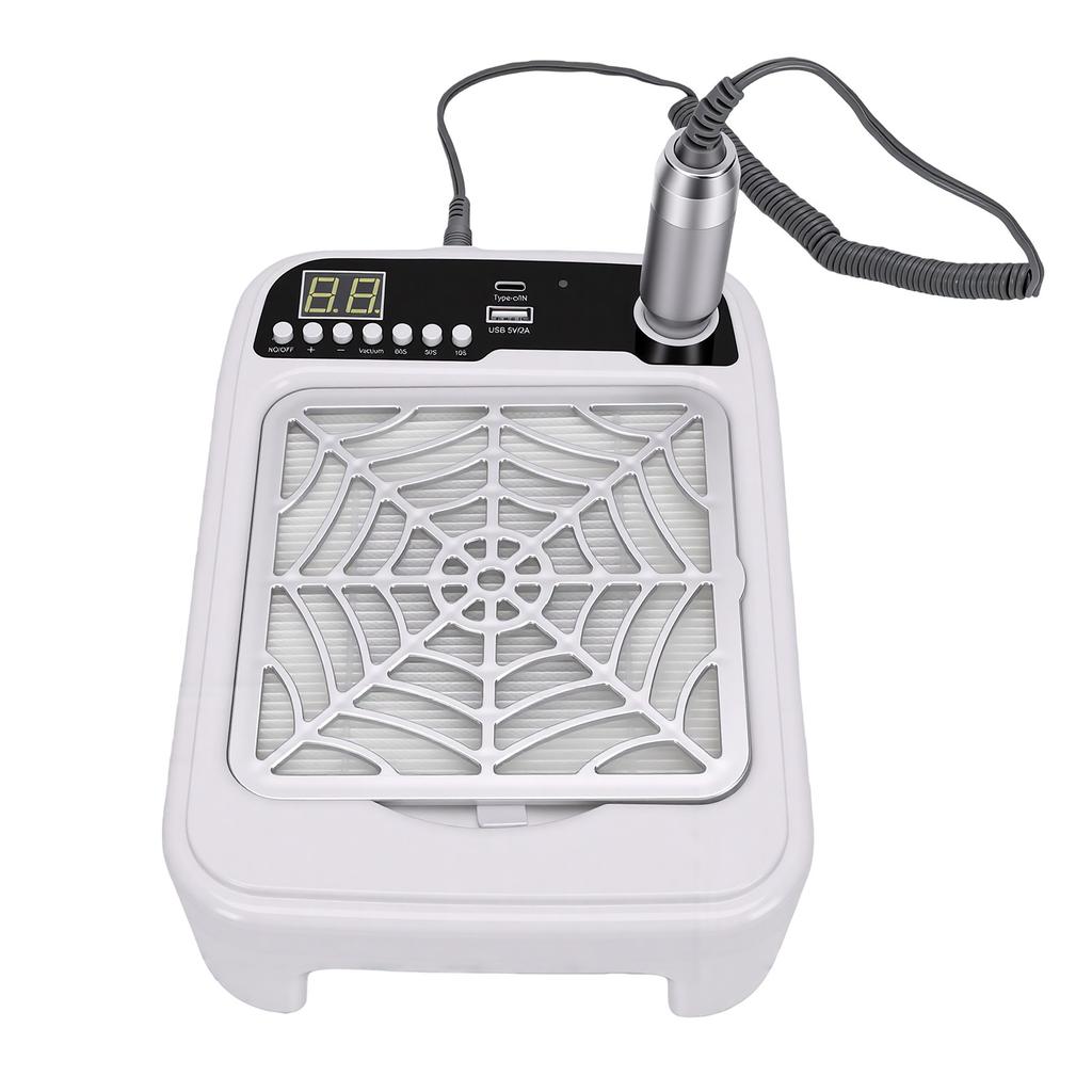 3 in 1 Nail Vacuum Cleaner with Drill Lamp, 35000 RPM 8 Speeds LED Display, for Professional Home Manicure
