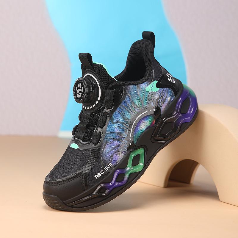 Summer Boys' Rotating Buckle Sports Shoes for Running and Basketball