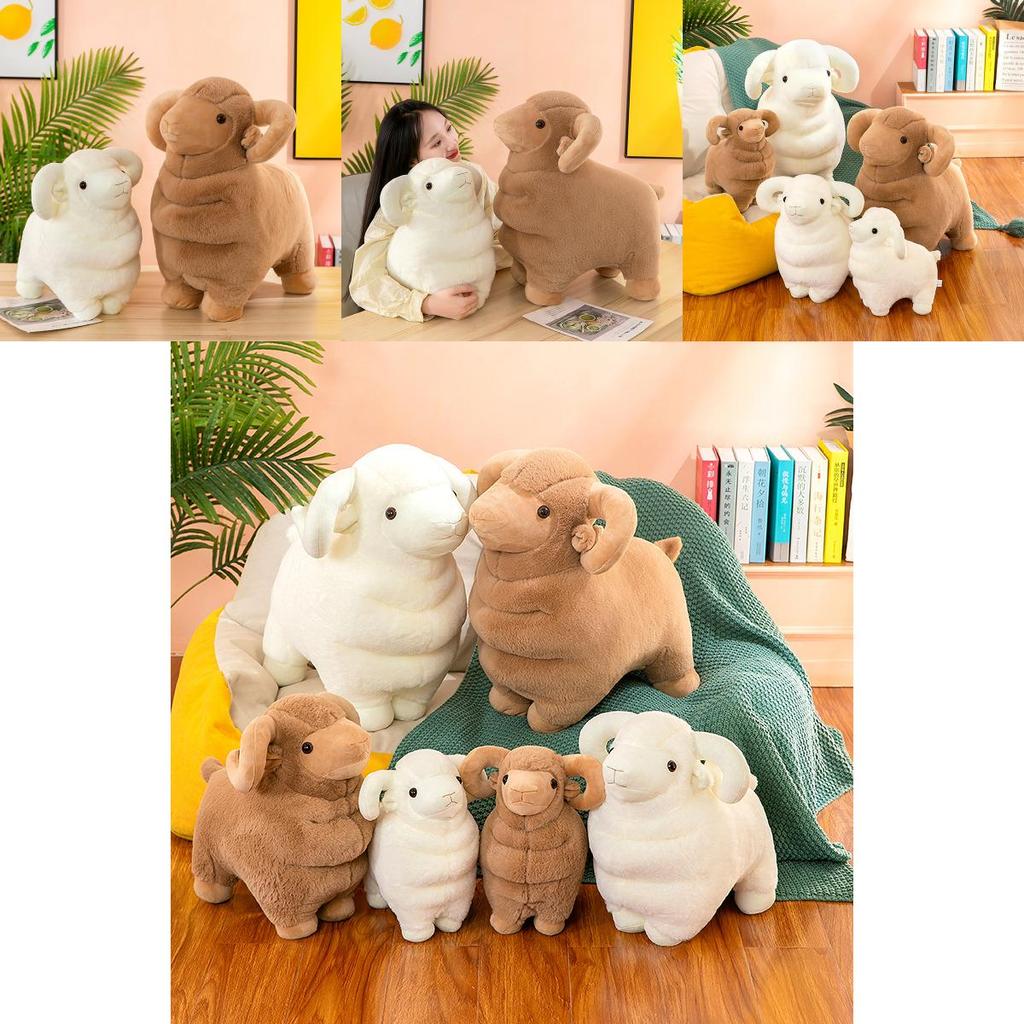 Adorable Realistic Plush Goat Stuffed Animal Toy For Kids Soft Home Decor Cushion