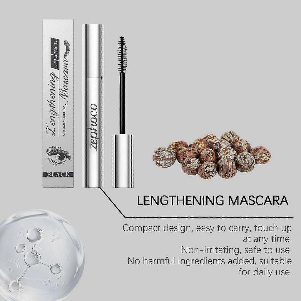 Waterproof Long Mascara - Volumizing, Curling & Natural Look, Sweat-Resistant, Sensitive Eye Friendly, 4ml Travel Size