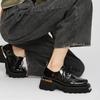Plateau Damenschuhe Frühling Neu Klobige Mules Britischer Stil Bequeme Schuhe Mode Metall Lässig Kleid Quadratische Zehenpartie Oxford Schuhe