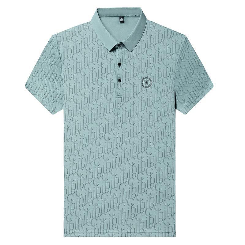 Polo Shirt Men'S Short Sleeve Casual Mens Letter Print Lapel T-Shirt