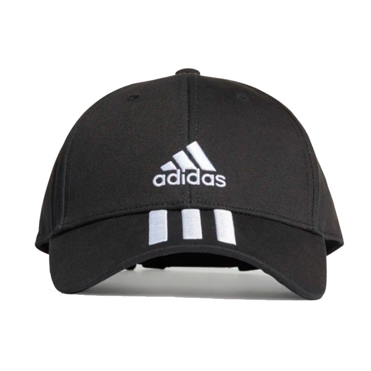 adidas Training Three Stripes Cotton Baseball Cap Unisex Hats Black FK0894