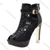 Fashion Comemore Floral Lace Hollow High Heel Sandals Mesh Zip Pumps Ladies Sexy Shoes Peep Toe Casual Women's Sandals Summer Sandalias