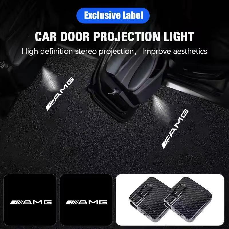 For Mercedes Benz AMG A B C E CLA W211 W203 Led Car Door Welcome Light Laser Projector Logo Ghost Shadow Lamp Goods Accessories
