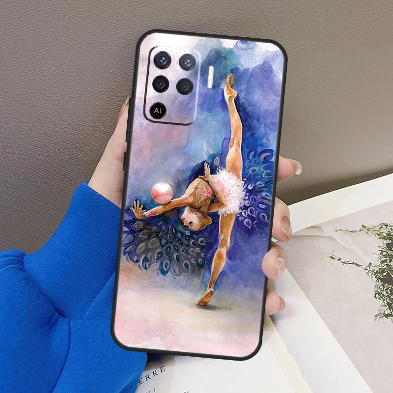 Gymnastics Oil Painting For OPPO Find X3 X5 Pro A9 A5 A31 2020 A15 A16 A52 A72 A1K A83 A91 A54 A74 A94 A53S Case