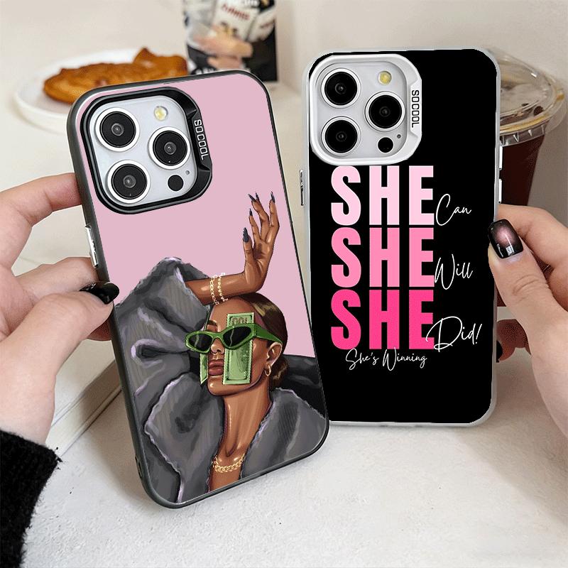 Girl Boss Lady Pink Soft Phone Case for iPhone 15 16 17 Pro Max 17Air 16E 14 Plus 13 12 Mini Shockproof Cover Back Shell