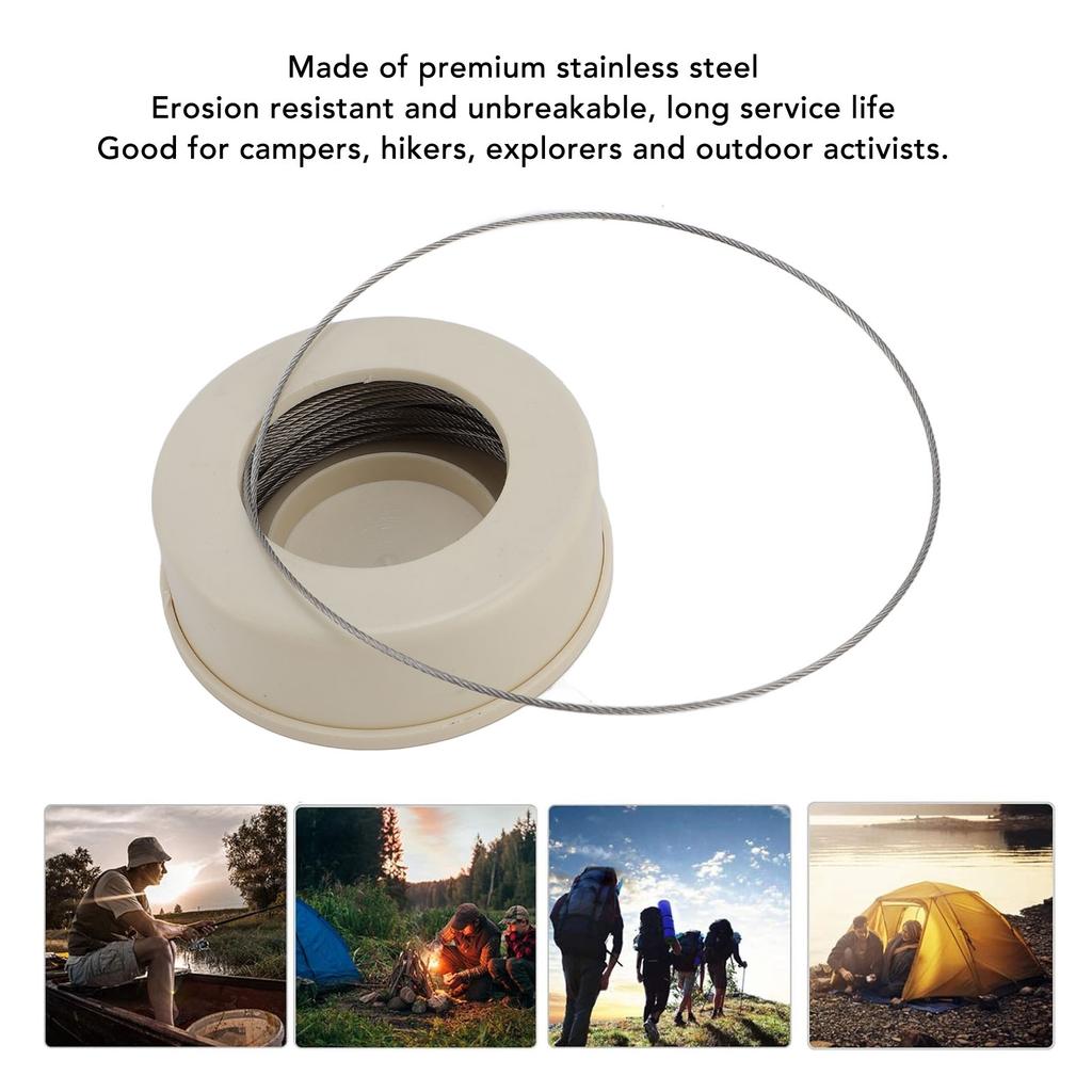 Metal Wire Saw Stainless Steel Cable Saw Pocket Survival String Rope Saw for Camping Hiking Hunting Outdoor Emergency