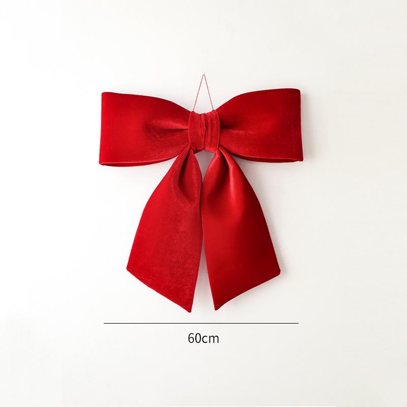 Large Red Velvet 3D Christmas Bow Pendant Ornament