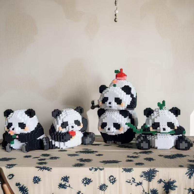 Non-Toxic 89-1023-Piece Cute Panda Building Block Set - Desktop Accessories - Advanced Color Scheme - Valentine'S Day Thanksgiving Halloween Christmas