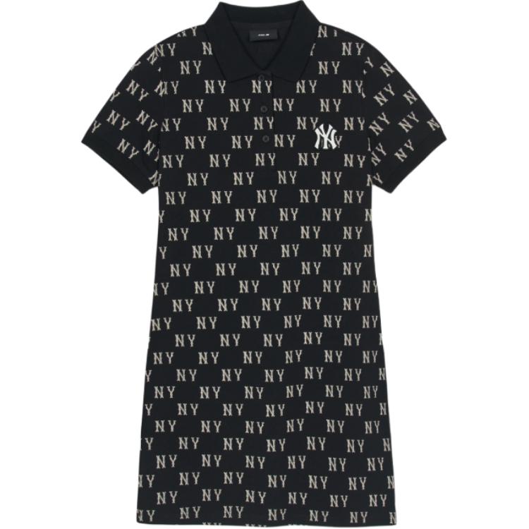 New MLB New York Yankees Short Sleeved Dress Women's Black 3FOPM0353-50BKS