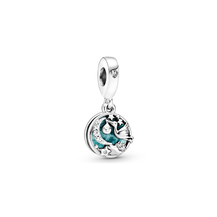 Pandora White Stork And Shining Star Pendant Women pendants Silver 798895C01 Silver