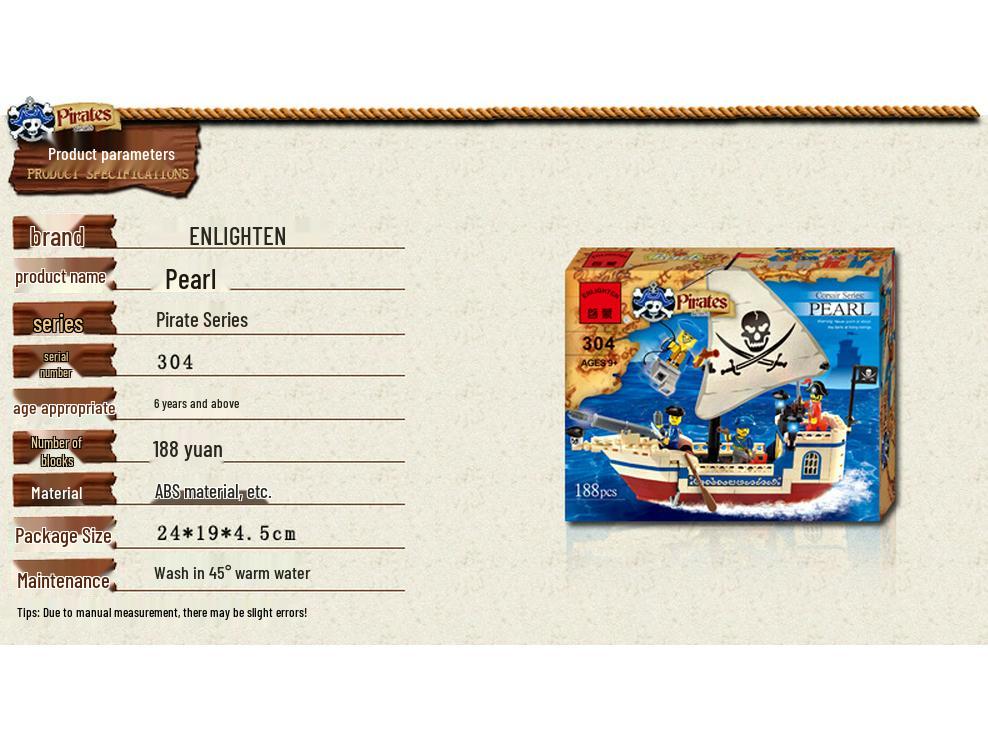 Enlighten Blocks Pirate Ship Educational Toy for Kids