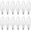 12-Pack 40 Watt Chandelier Light Bulbs, Incandescent Candle Light Bulb - Warm White 2500K, 500 Lumen Dimmable, E12 B10 Clear Candelabra Light Bulbs