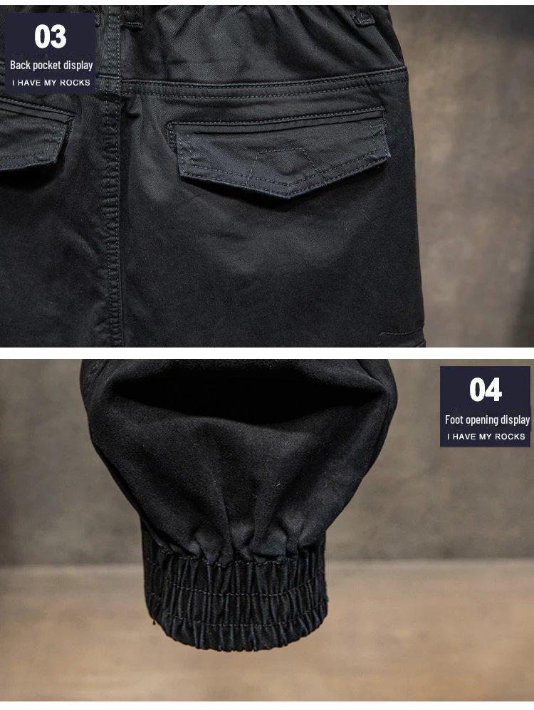 Men's Trendy Black Multi-Pocket Overalls - Autumn/Winter Collection