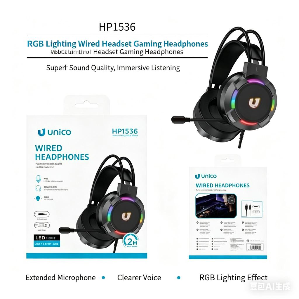 Wired Gaming Over-Ear Headphones with RGB Light, 3.5mm Jack, Noise Canceling Mic, 2M Cable, Immersive Sound for PS4 PS5 Xbox