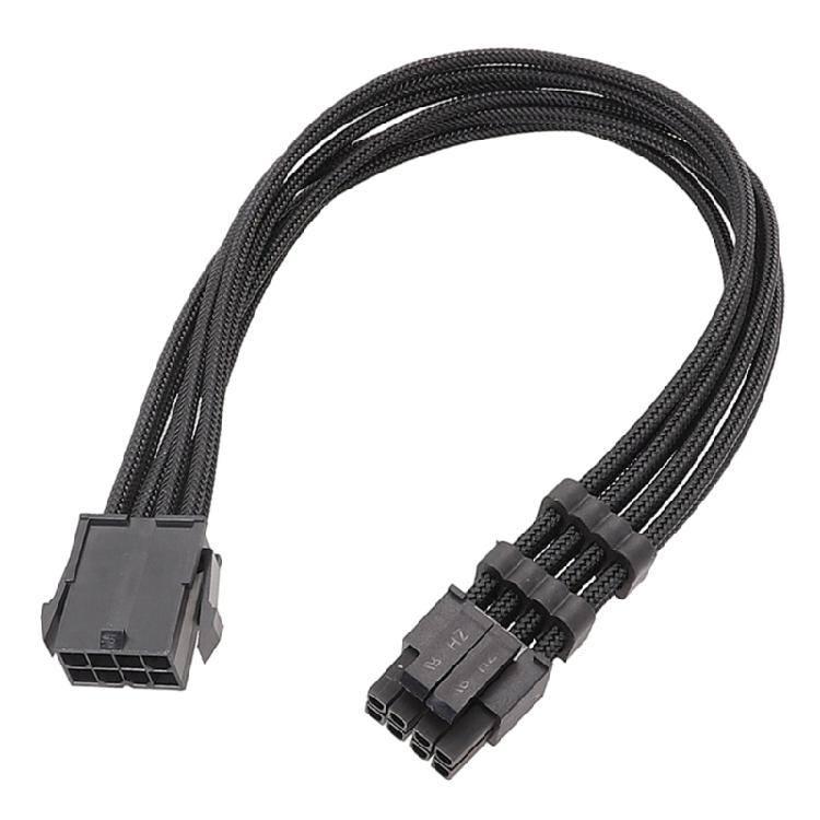 Кабель-удлинитель питания CPU 8pin (папа) на 8pin (мама), CPU 8pin на 8pin, модульная линия для БП, 30 см, 18AWG чёрный