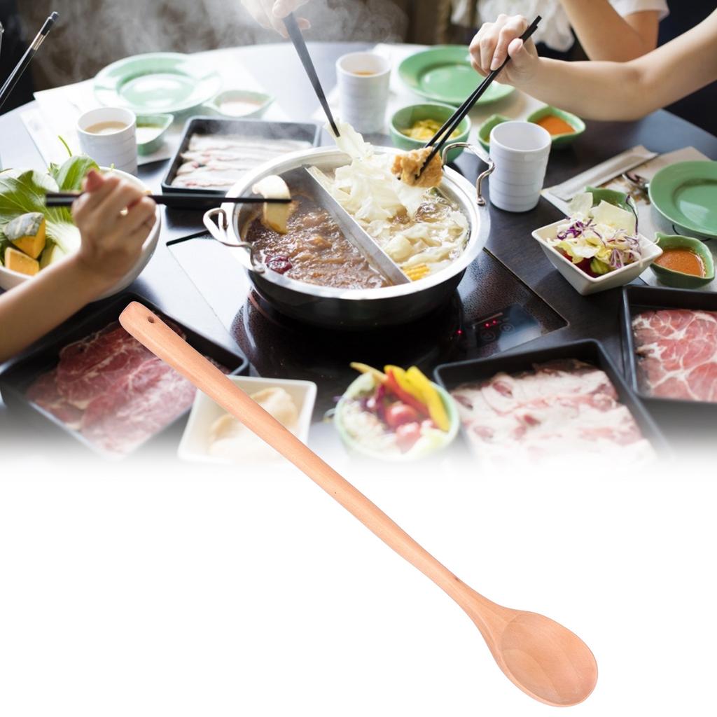 Wooden Spoon   Handle Design Exquisite Texture Wood Serving Spoons for Kitchens and Restaurants